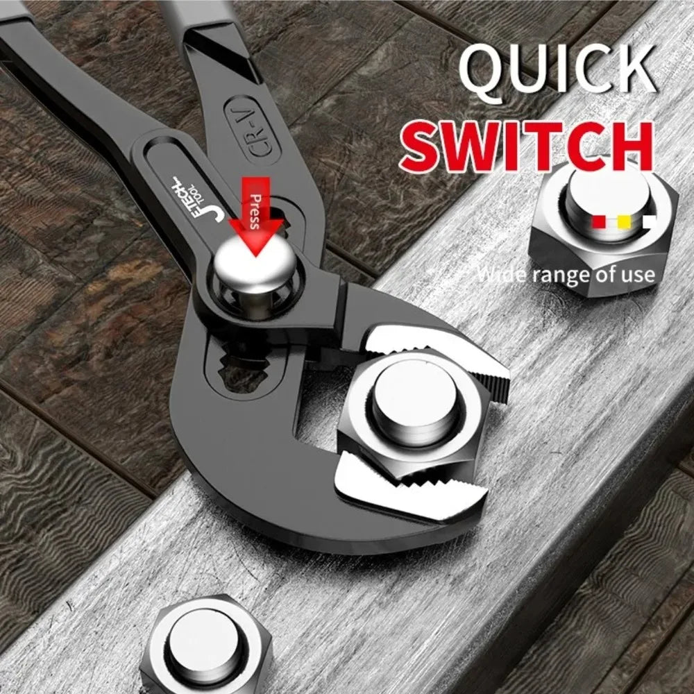 Quick-Release Water Pump Pliers Plumbing Pipe Wrench Household Hand Tools