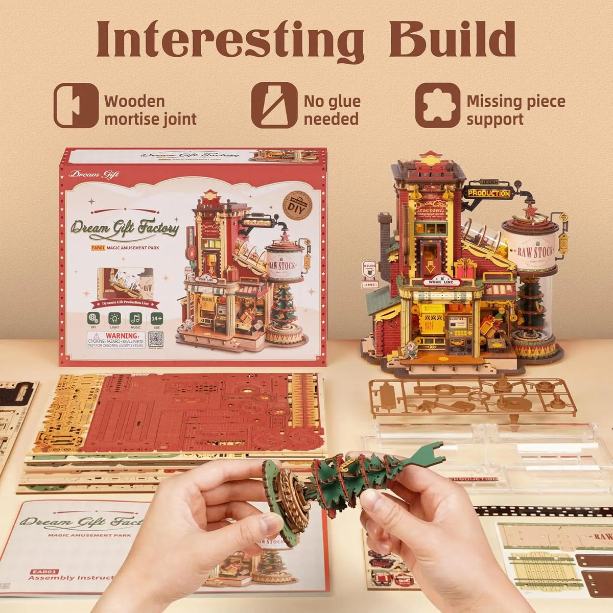 Rokr 3D Wooden Music Box Puzzle Kit, Build-It-Yourself Model - view 2