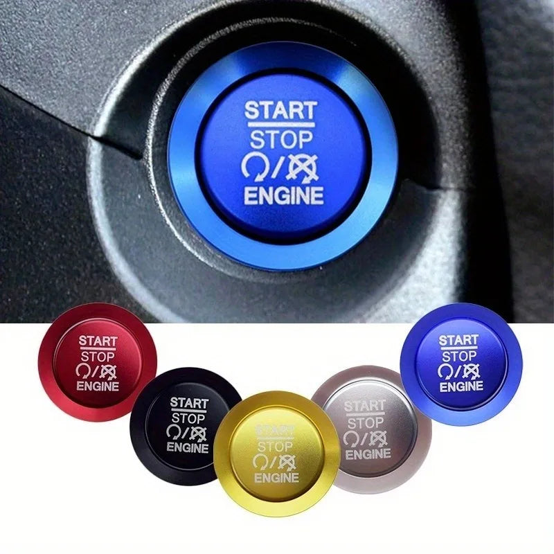For Jeep Grand Cherokee Push to Start Button Red Metal Decal Covers Decor Trims for Jeep Grand Cherokee Accessories 2014-2022