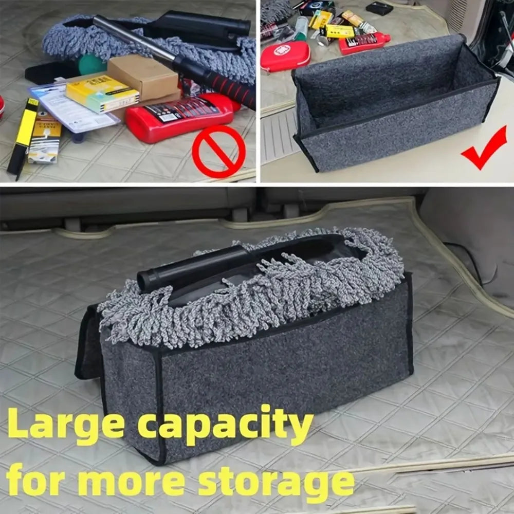 Foldable Felt Car Trunk Storage Box, Dark Gray