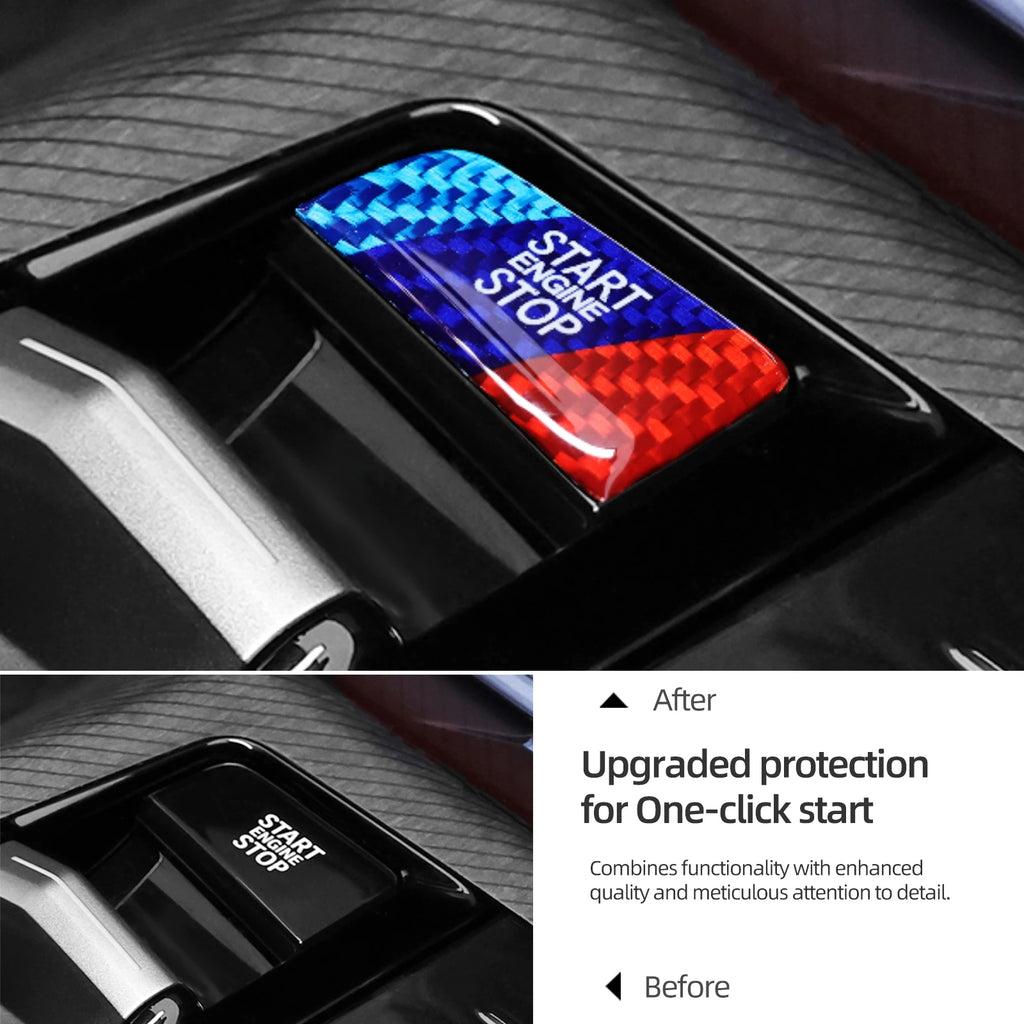 Carbon Fiber Look Start/Stop Button Sticker for 5 Series, X3