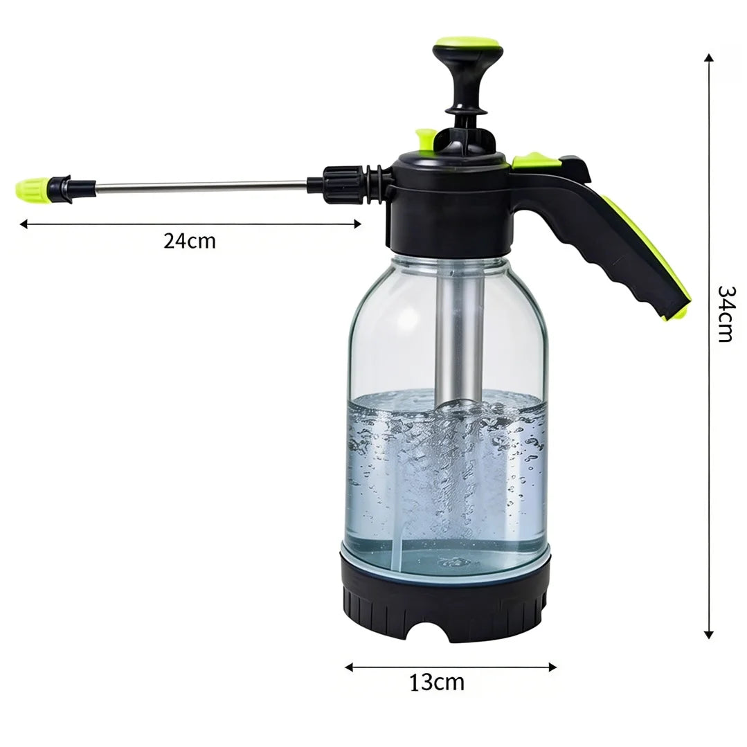 2L hand pump foam sprayer, pneumatic car wash bottle with dual nozzle