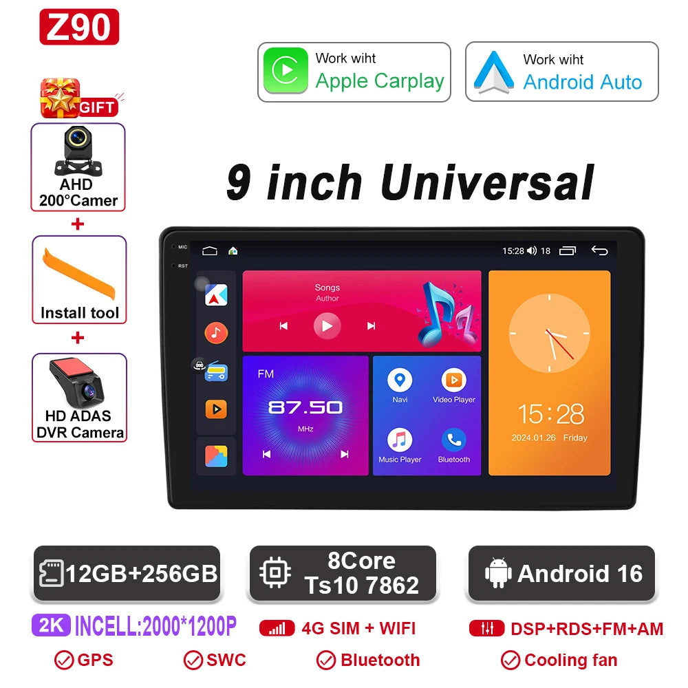 Universal 9/10 Inch Android Car Stereo with CarPlay & GPS WiFi - image 15