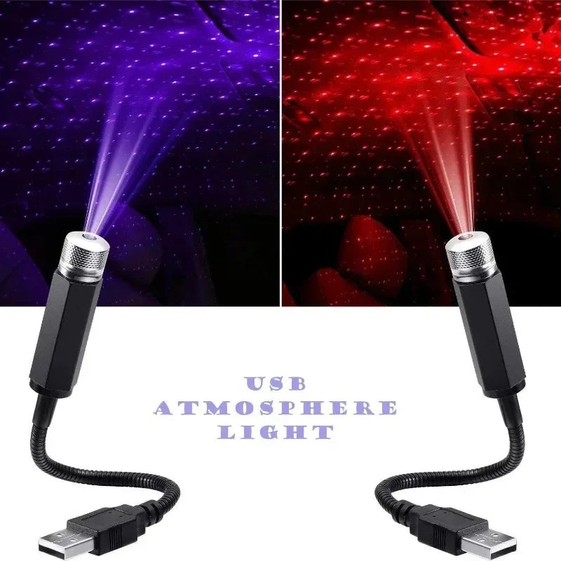 Starry Sky LED Night Light for Car USB - Red/Blue - image 4