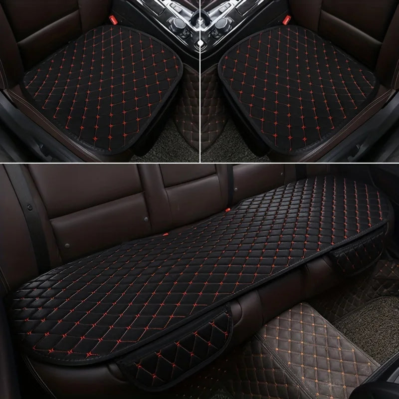 Cotton Linen Car Seat Cover Set, 3 Pieces
