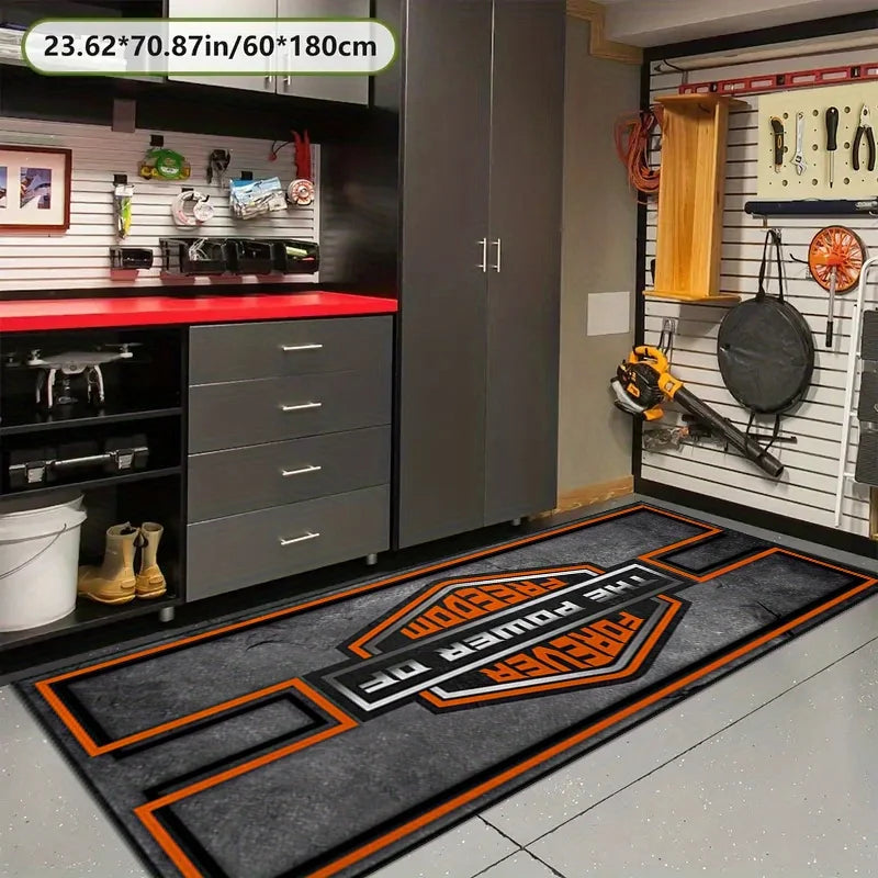 Motorcycle Garage Floor Mat, Non-Slip Wear-Resistant Racing Display Carpet for Indoor and Outdoor Floor Protection