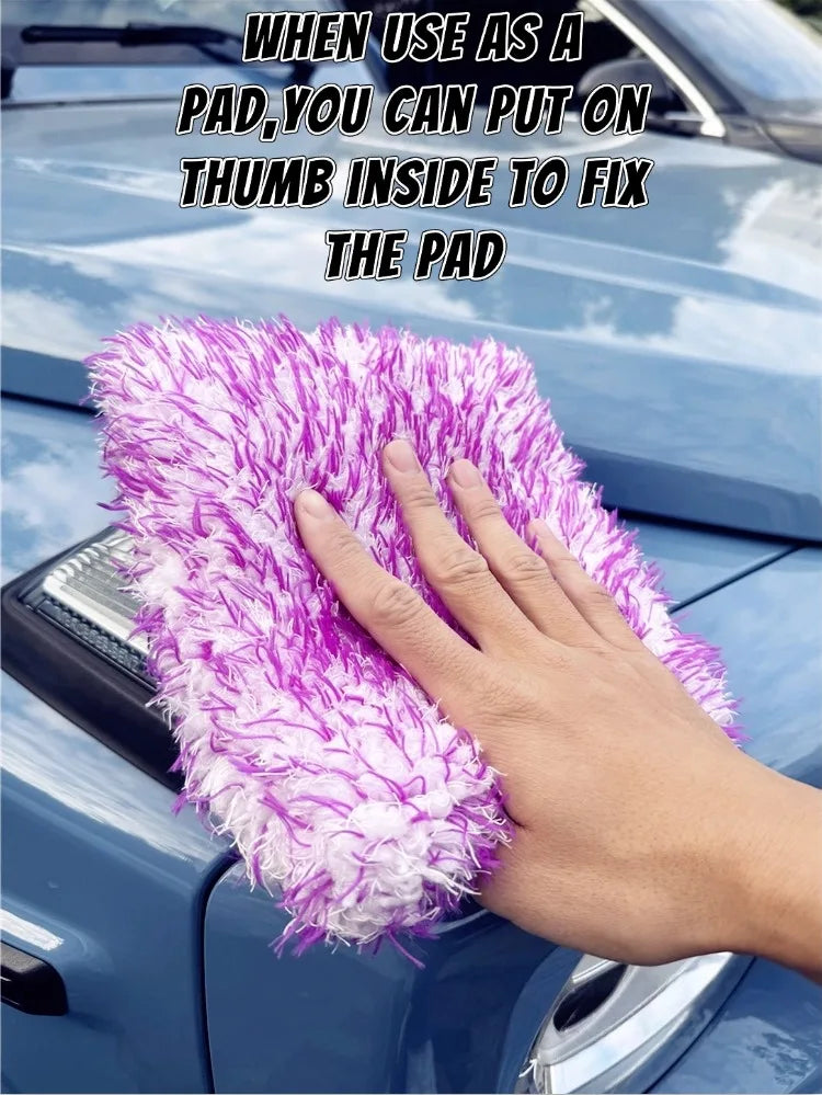 Microfiber Car Wash Pad with Side Opening, 7 x 8 Inch
