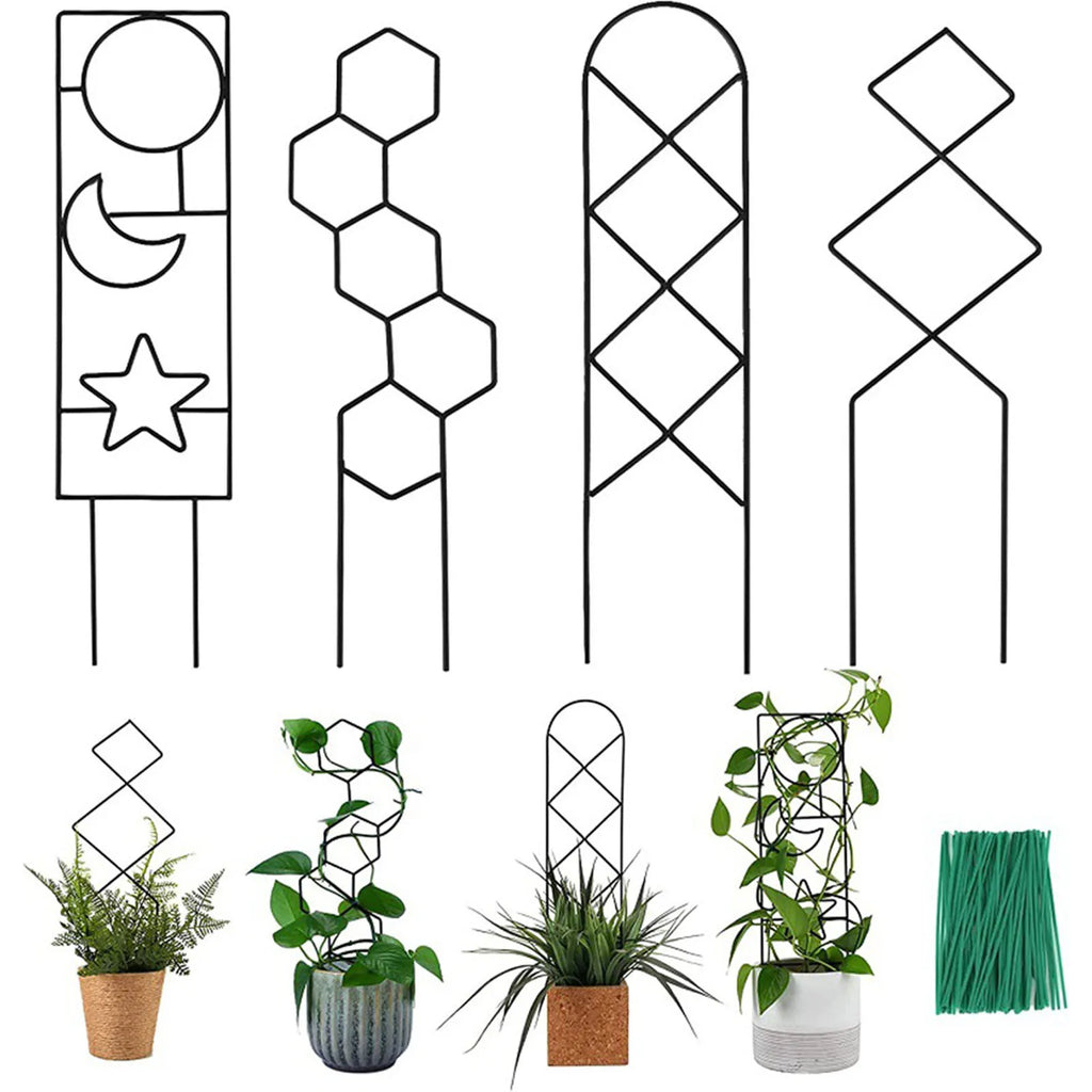 Iron Climbing Plant Trellis – Garden Support Stake Stand