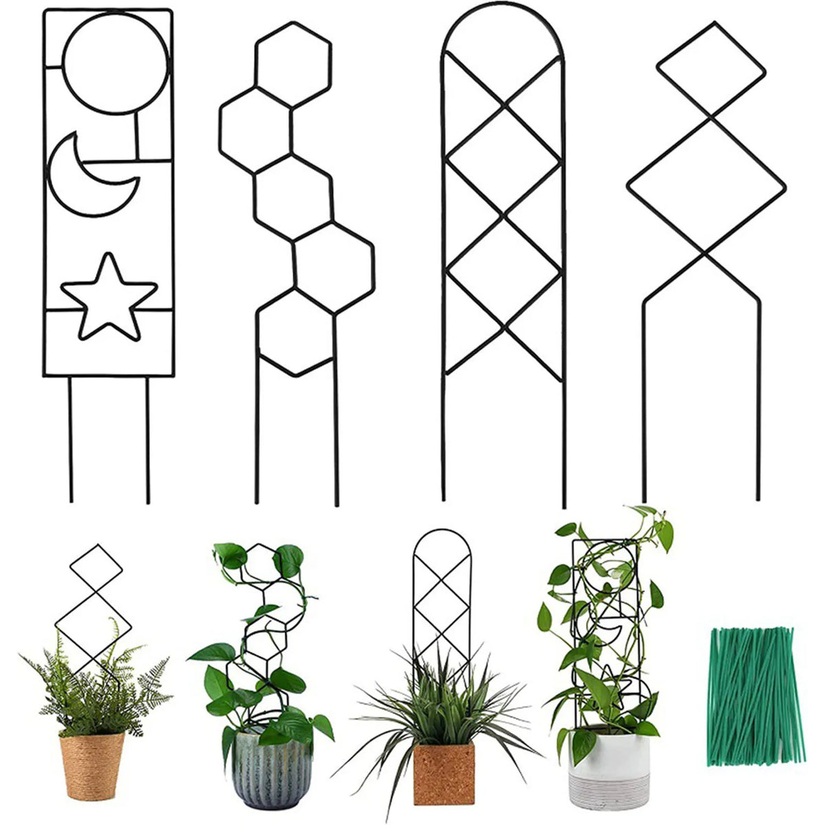 Iron Climbing Plant Trellis – Garden Support Stake Stand
