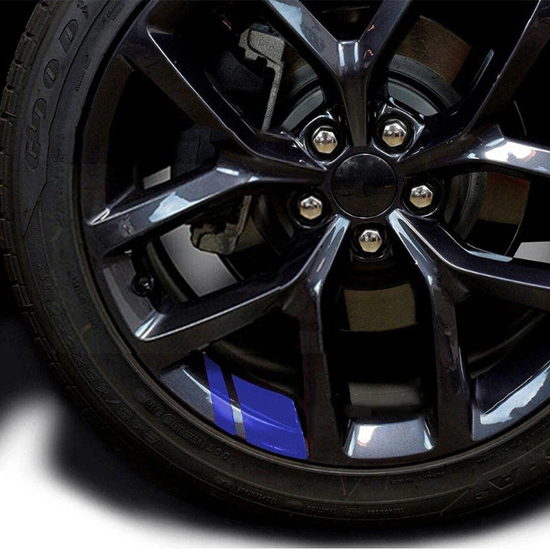Reflective Wheel Rim Stripe Stickers, 7x10 cm Racing Decals