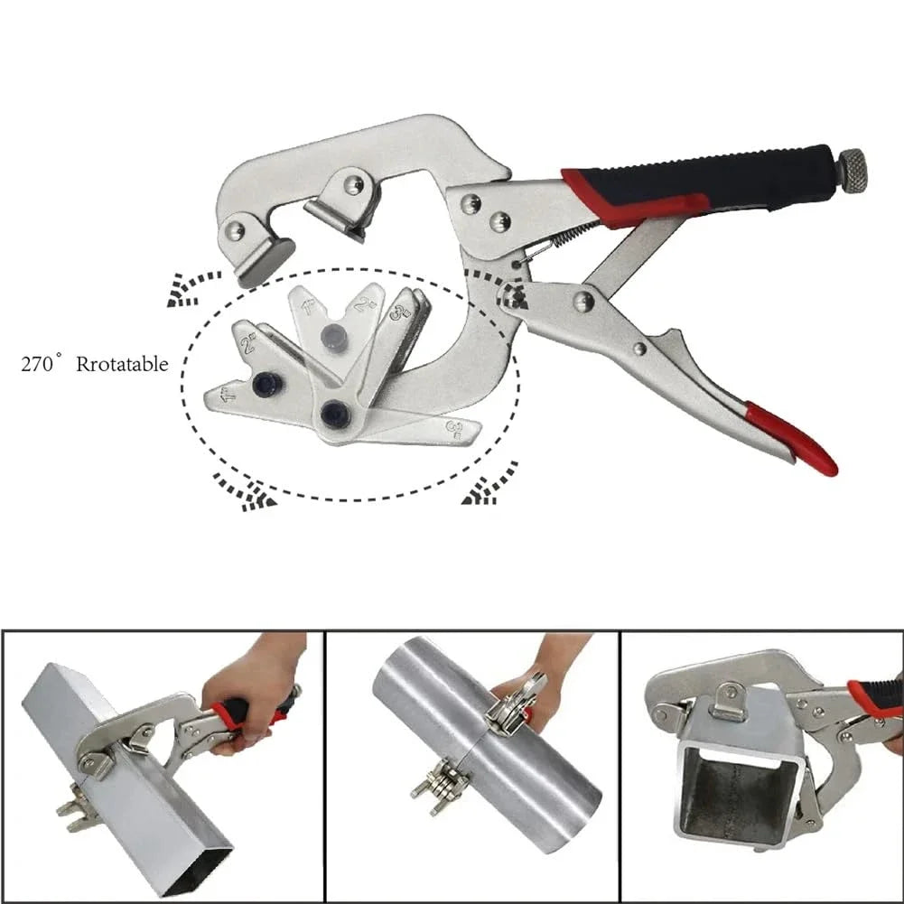 Locking Pipe Clamp, 10 Inch Welding Clamp with Swivel V Shape Pads for Clamping Pipe and Tube to Weld and Repair
