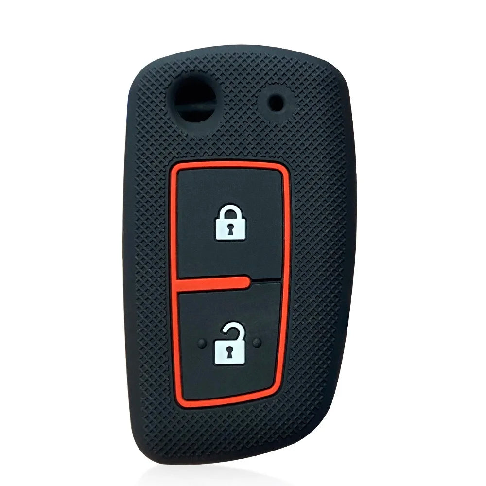 Silicone 2-Button Flip Key Cover for Nissan Qashqai J11, X-Trail & More