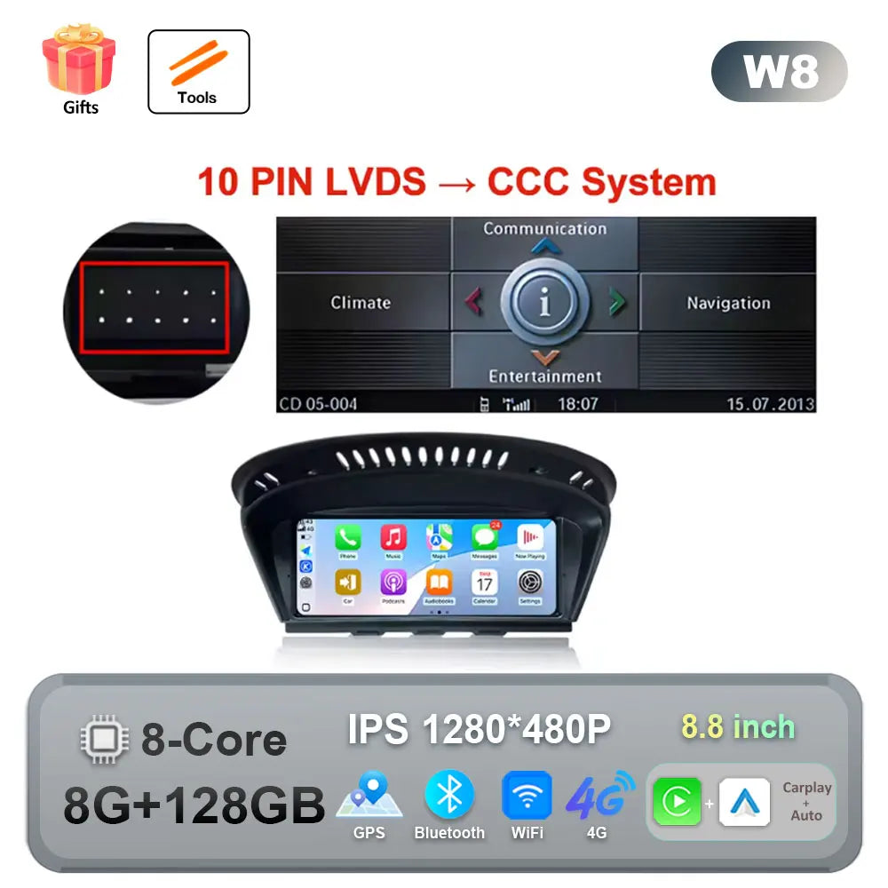 Wireless CarPlay Android Auto Multimedia Radio for BMW E60 E90 - image 14