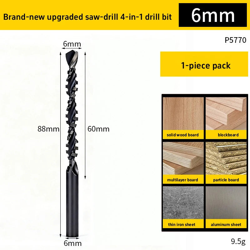 HSS Universal 4 in 1 Drill Bit for Drilling Shaping Reaming Cutting Wood PVC Metal