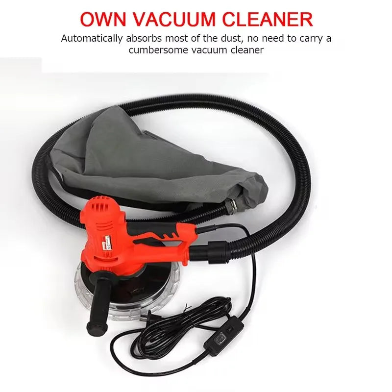 Electric Drywall Sander 1250W Wall Grinder Dustless Wall Sanding Machine Wall Putty Sander Self-absorbing Wall Polishing Machine
