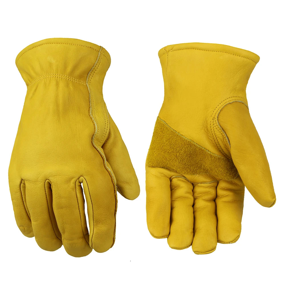 Insulated Winter Leather Work Gloves – Warm Thermal Lining