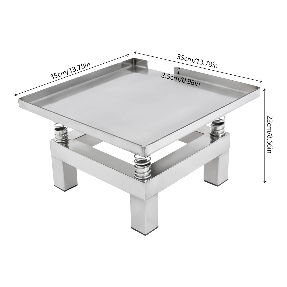 Concrete vibration table 35x35cm, 50W stainless steel vibrating platform