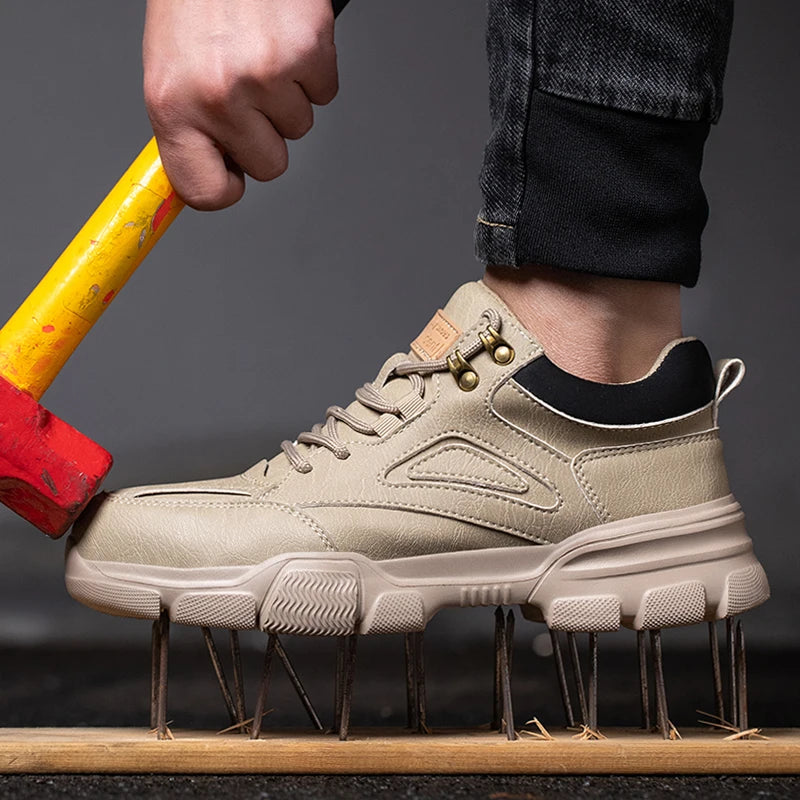Safety Shoes Men Steel Toe Work Shoes Anti-smash Anti-puncture Indestructible Shoes Protective Boots Tactical Boots