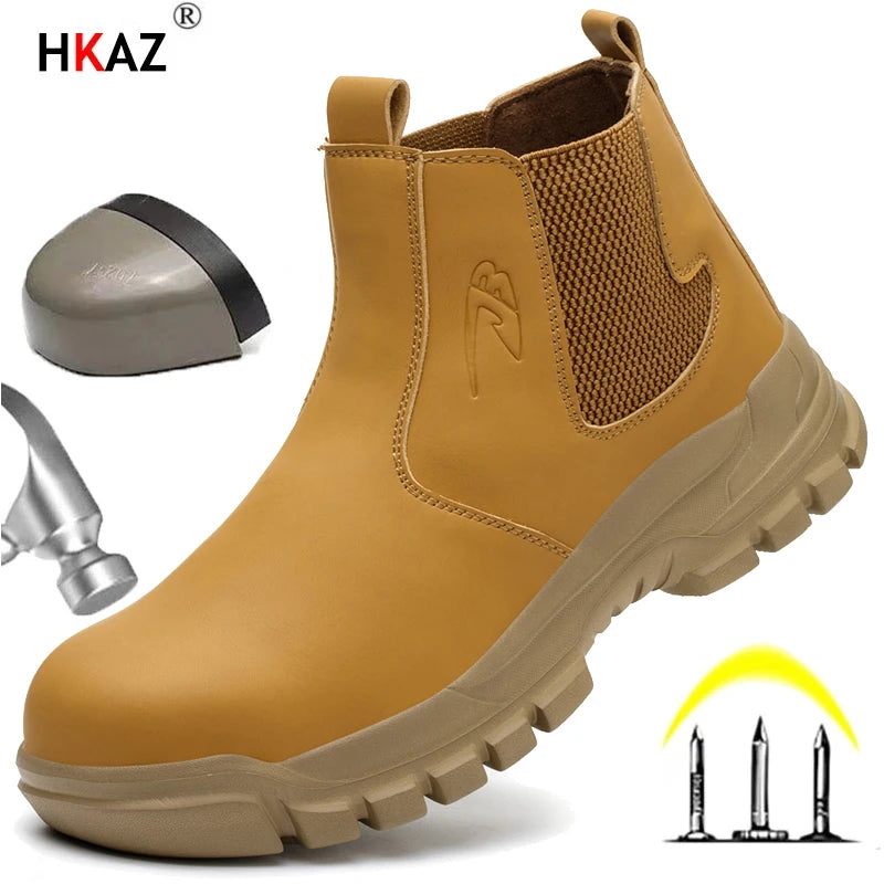 Waterproof Steel Toe Safety Work Boots, Anti-Impact and Anti-Puncture