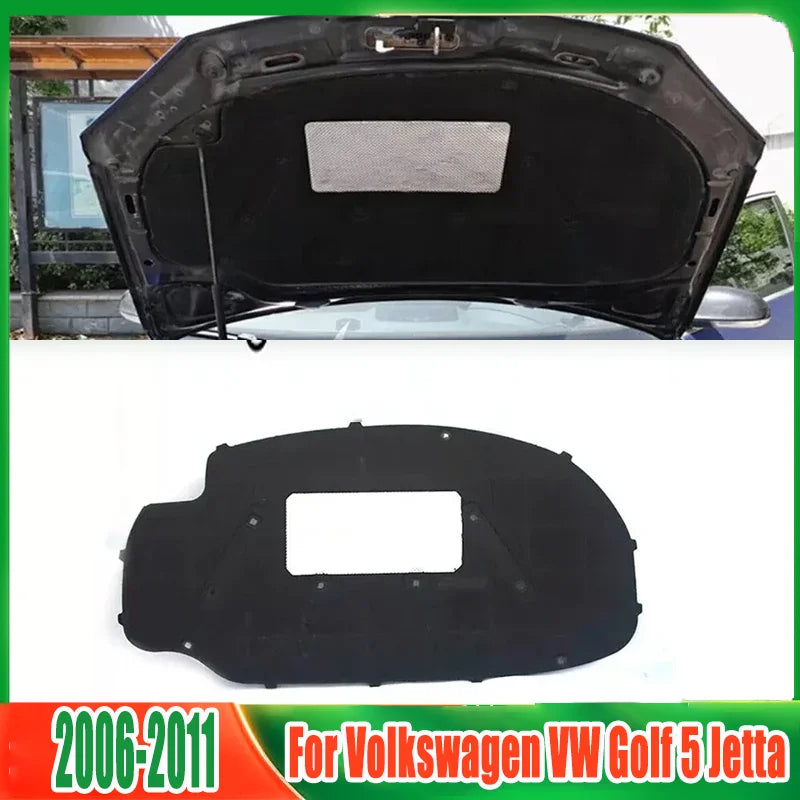 Engine hood insulation pad for VW Golf Mk5 and Jetta 2006 to 2011, sound and heat shield