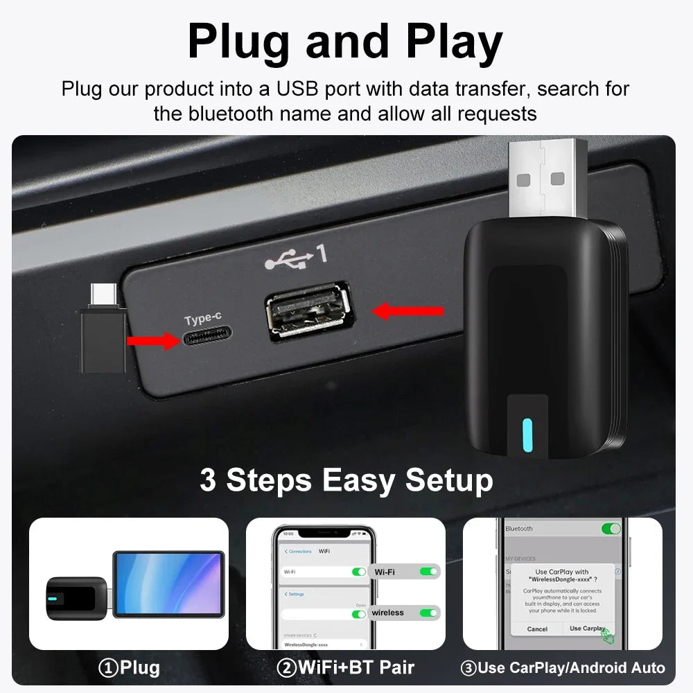 Wireless CarPlay & Android Auto Adapter - Mini AI Box for Cars - image 3