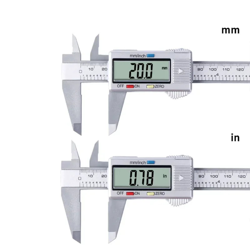6-Inch LCD Digital Caliper – Carbon Fiber Measuring Gauge