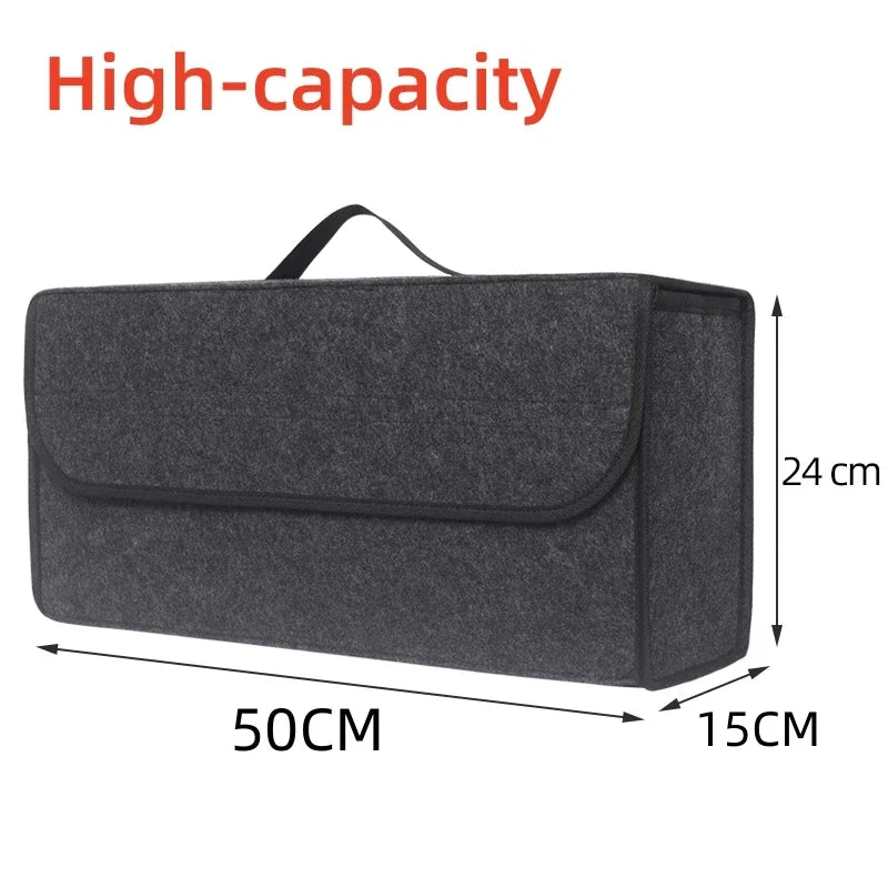Foldable Felt Car Trunk Organizer Bag with Compartments