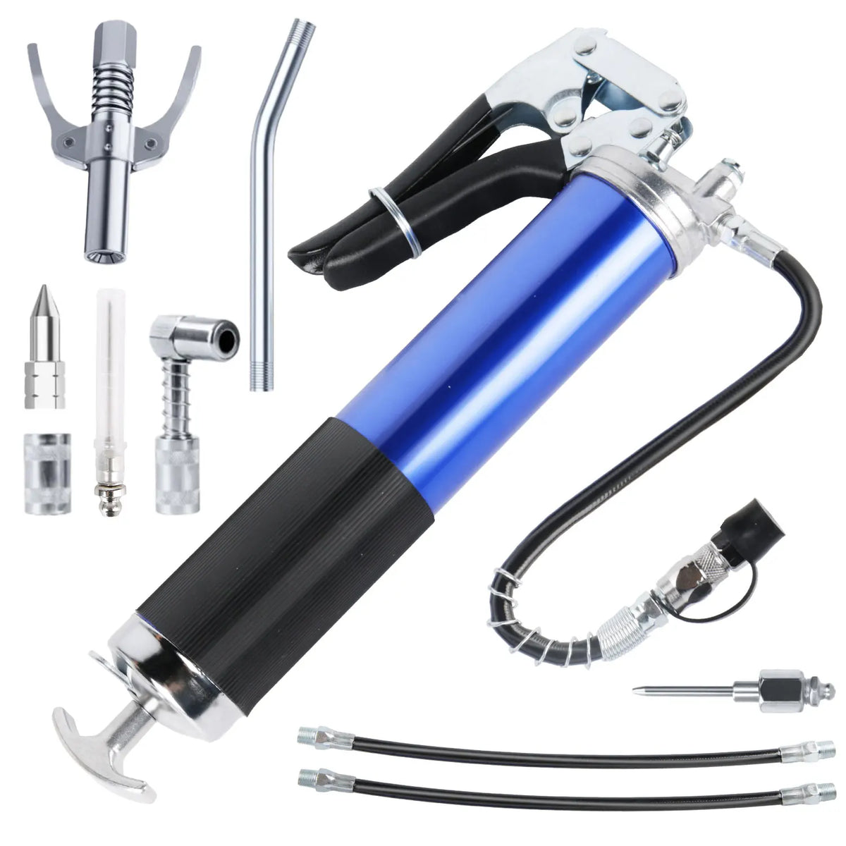 8000PSI Grease Gun Heavy Duty Pistol Grip Flex Hose Manual Grease Gun For SUV Truck General