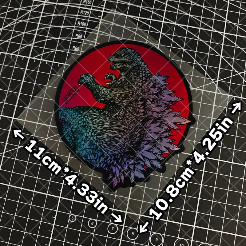 Japanese Wave Art Reflective Glitter Motorcycle Sticker