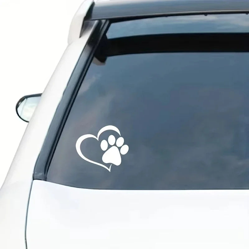 Heart Paw Print Pet Vinyl Decal for Car Window and Bumper - view 4