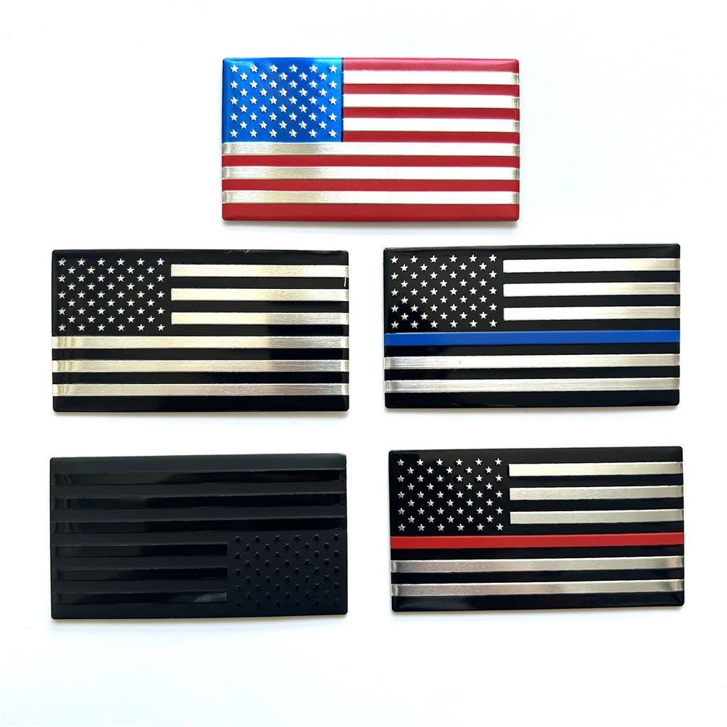 2pc USA Flag Metal Emblem Badge Decals for Cars, Motorcycles and Bikes