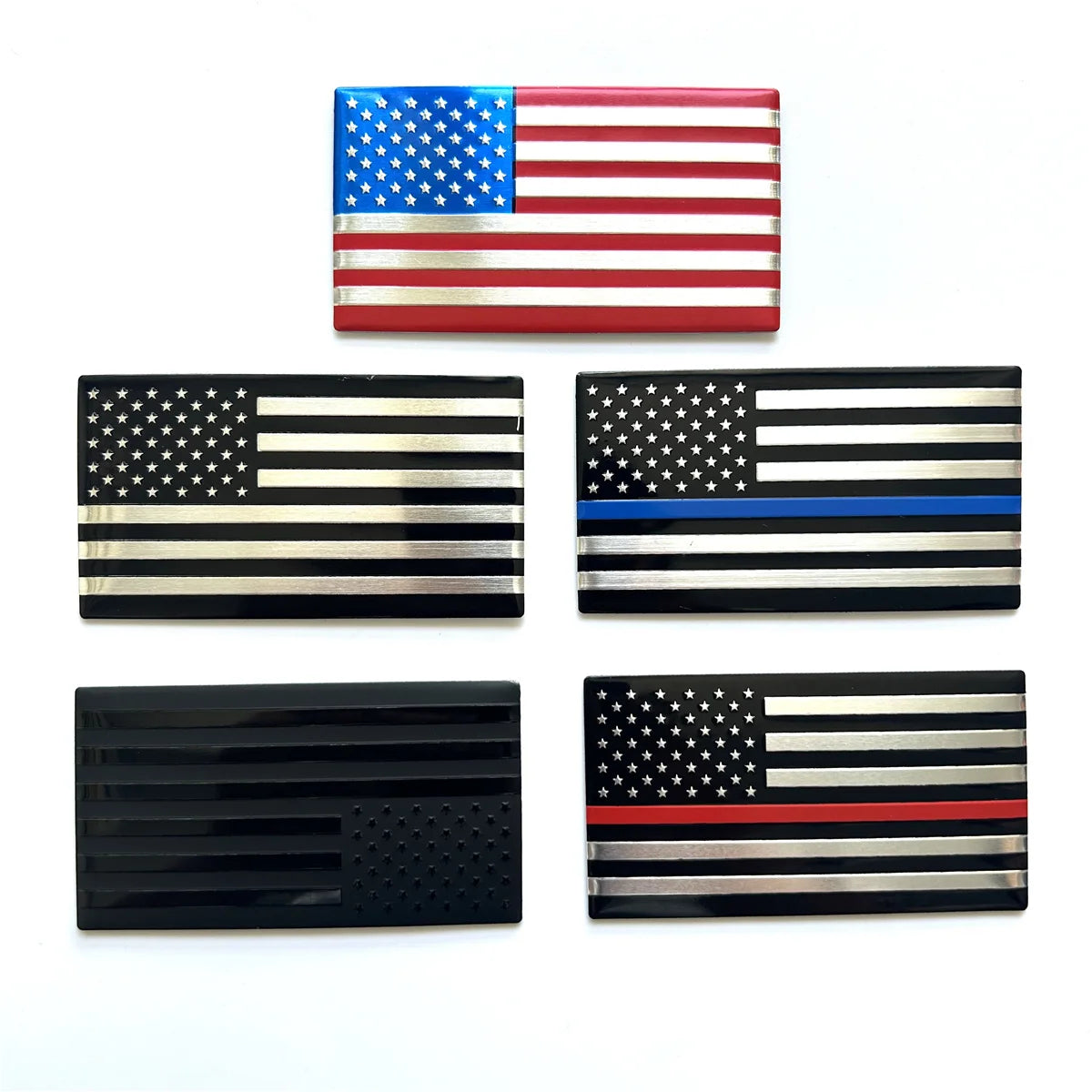 2pc USA Flag Metal Emblem Badge Decals for Cars, Motorcycles and Bikes