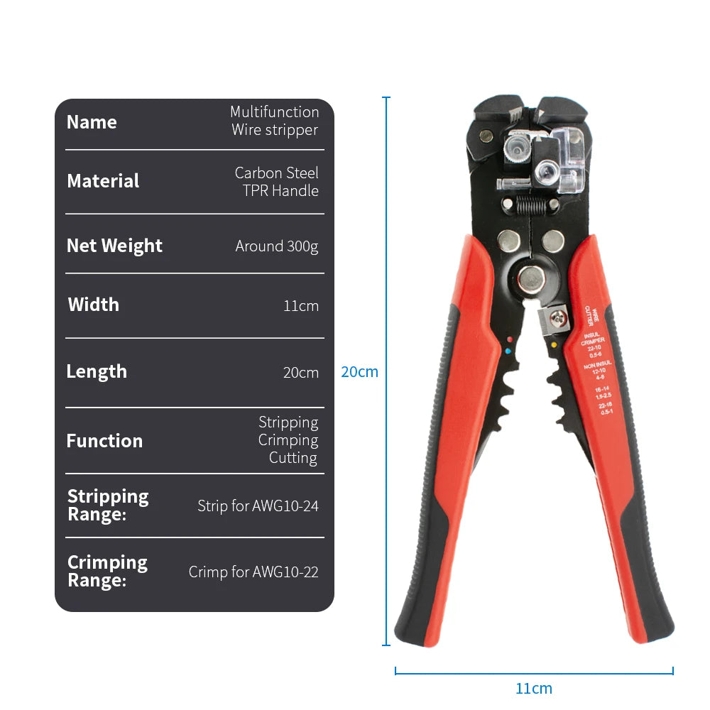 Professional Electrician Wire Pliers Cable Wire Stripper Cutter Crimper Automatic Crimping Stripping Tool