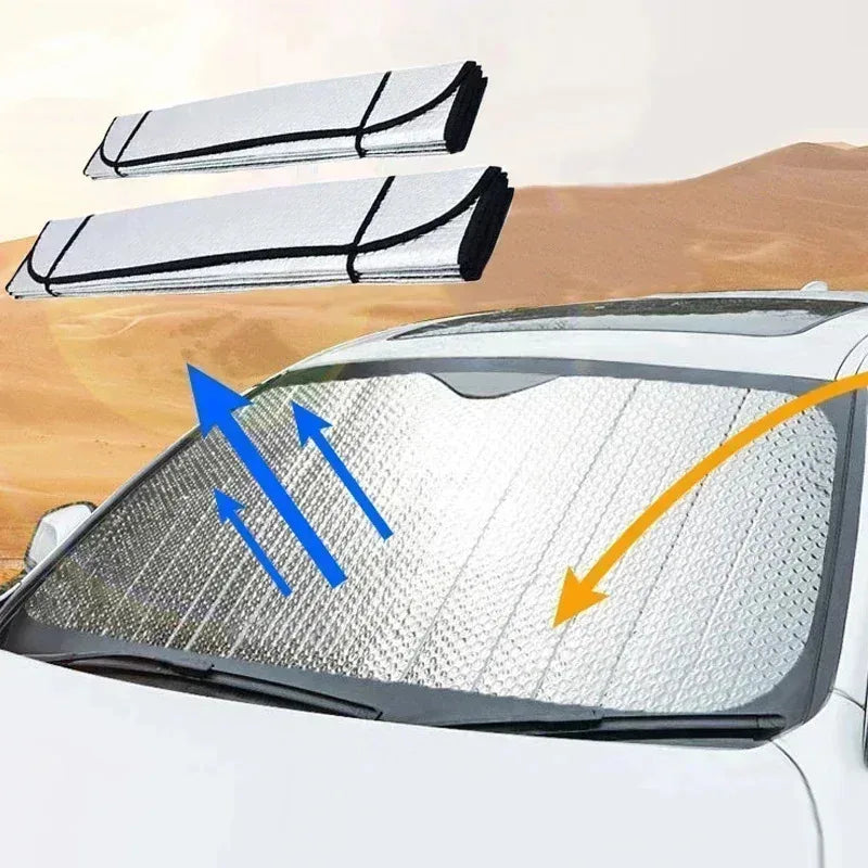 Foldable Windshield Sun Shade, 140 x 70 or 130 x 60 cm