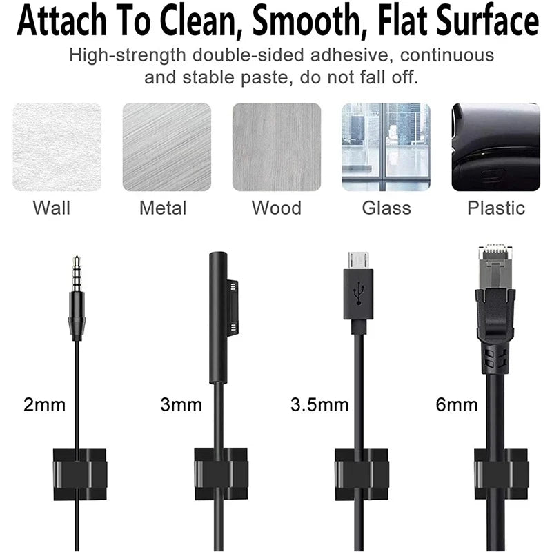Cable Organizer Clips – Car, Earphone & Mouse Cord Holder