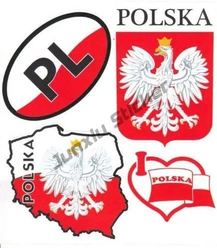Polish Flag and Heart Vinyl Car Stickers, 13cm Body and Window Decal - view 8