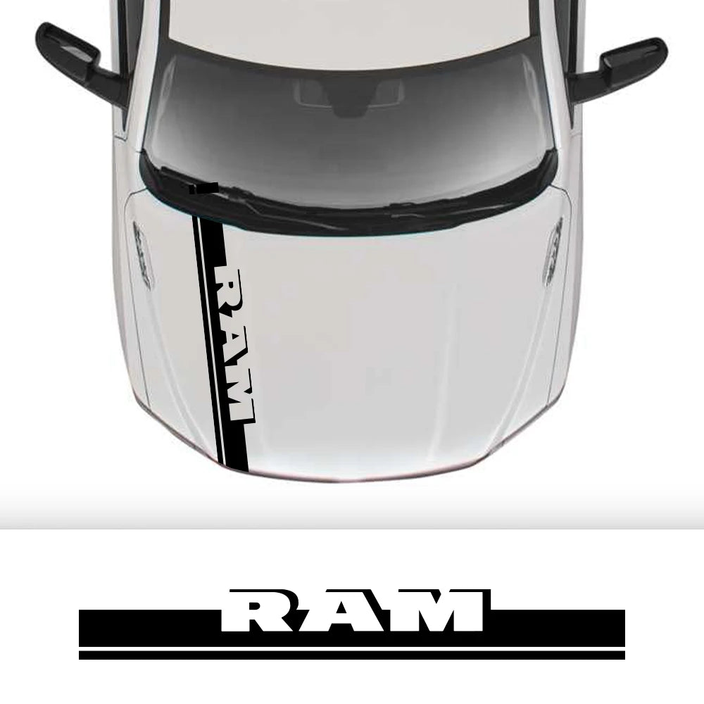 Dodge RAM Hood Stripe Decal Kit - Vinyl Wrap for 1500 2500 3500 - image 2