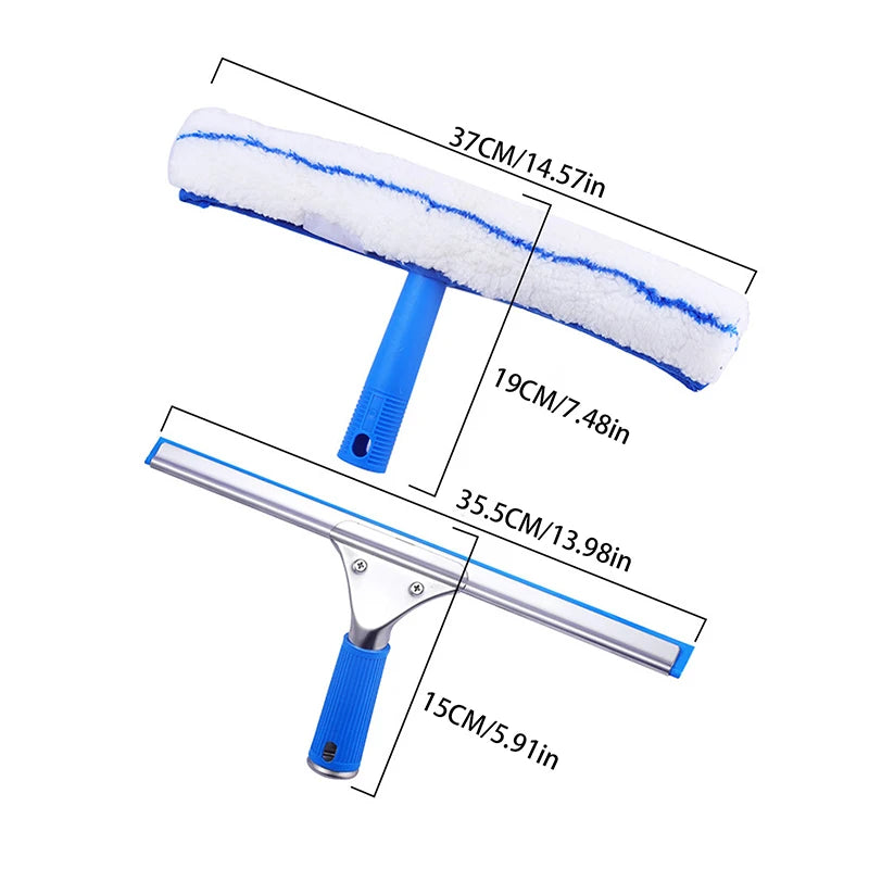 35cm Car & Home Window Squeegee Combo with Microfiber Washer