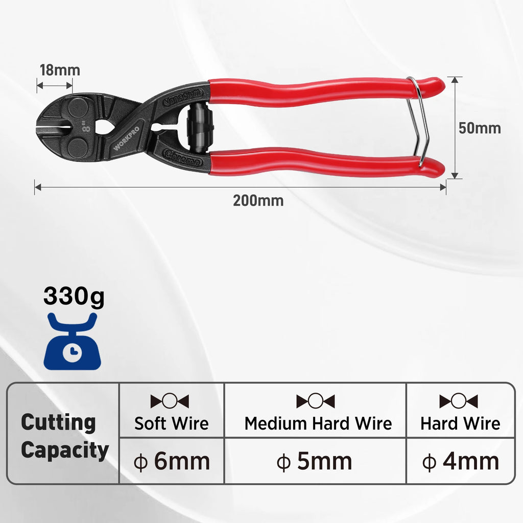 WORKPRO 200mm Bolt Cutter – High Leverage Heavy Duty Wire Cutter - image 2