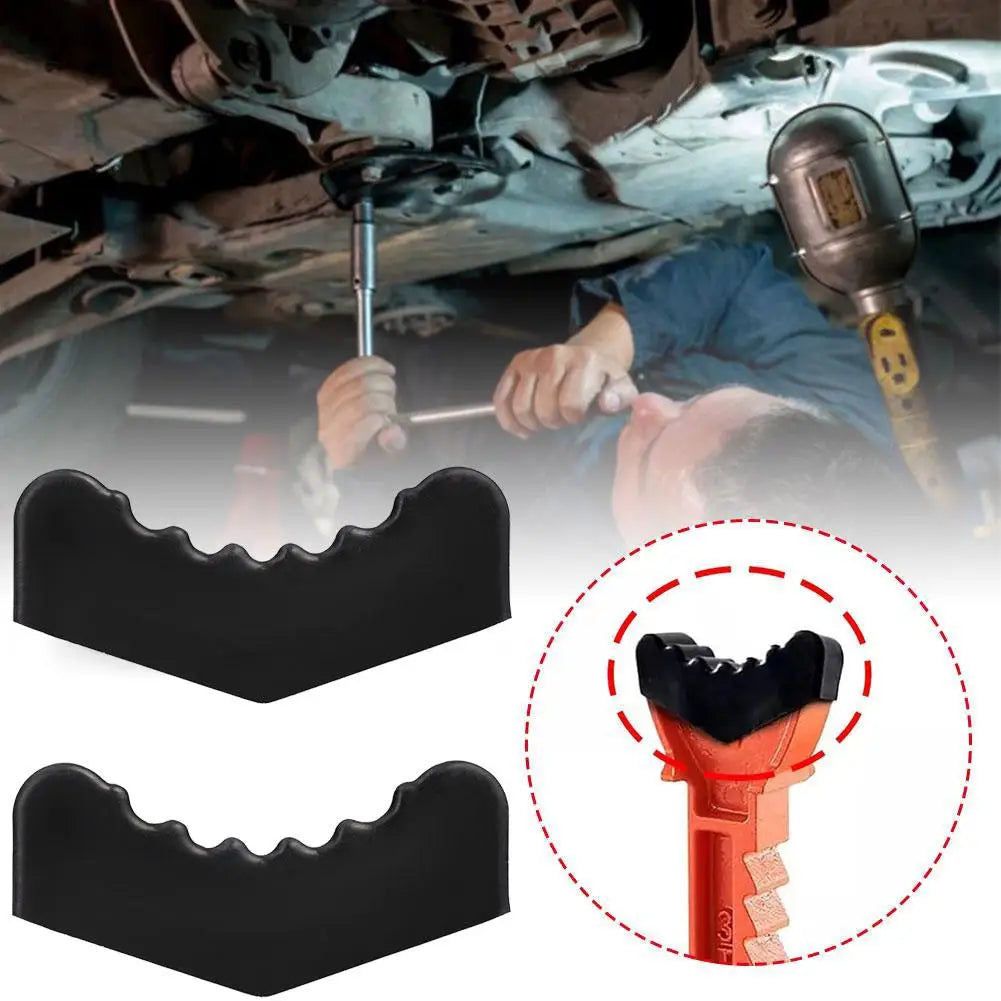 2pcs Rubber Jack Stand Pad Car Slotted Lift Jack Stand Rubber Pad Floor Adapter Frame Rail Pinch Lifting Repair Tools Universal