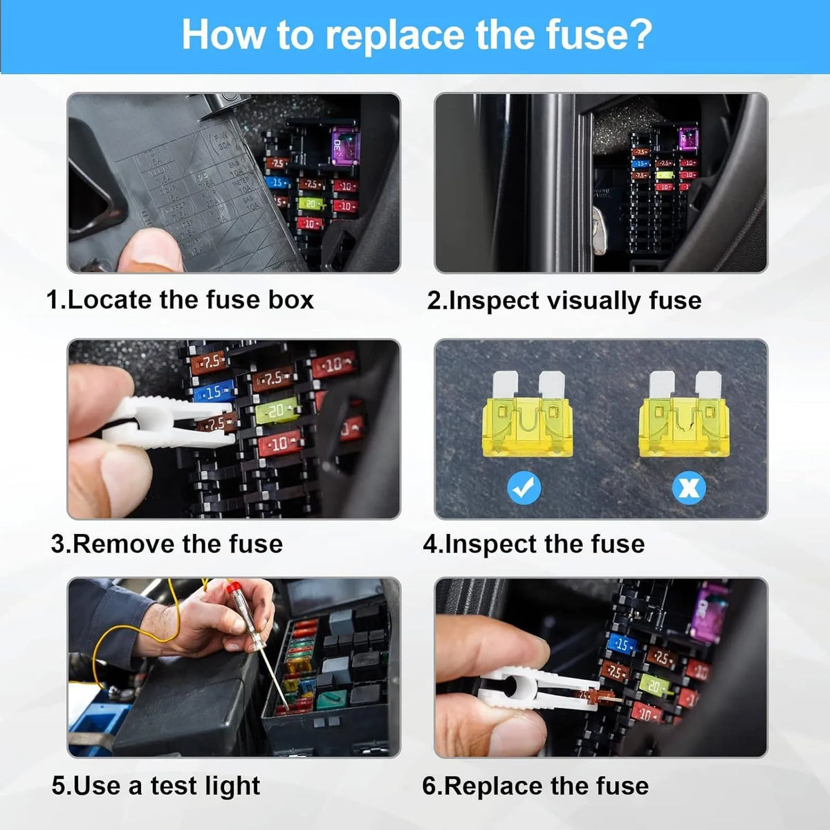 300/180/120-Piece Car Blade Fuse Kit with Box