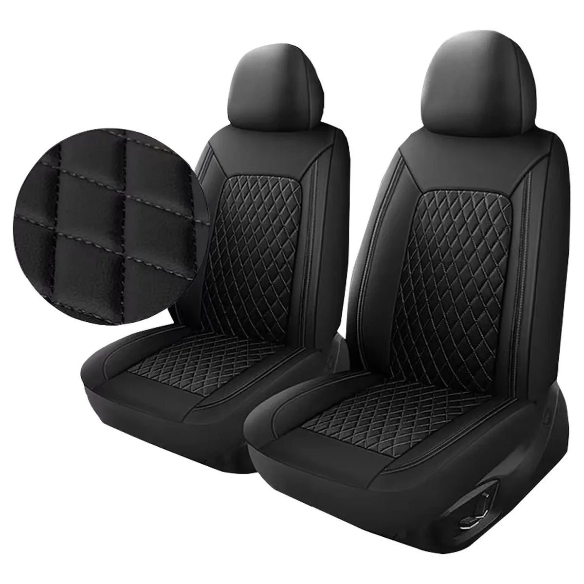 Quilted PU Leather Car Seat Covers, Full 9-Piece Set