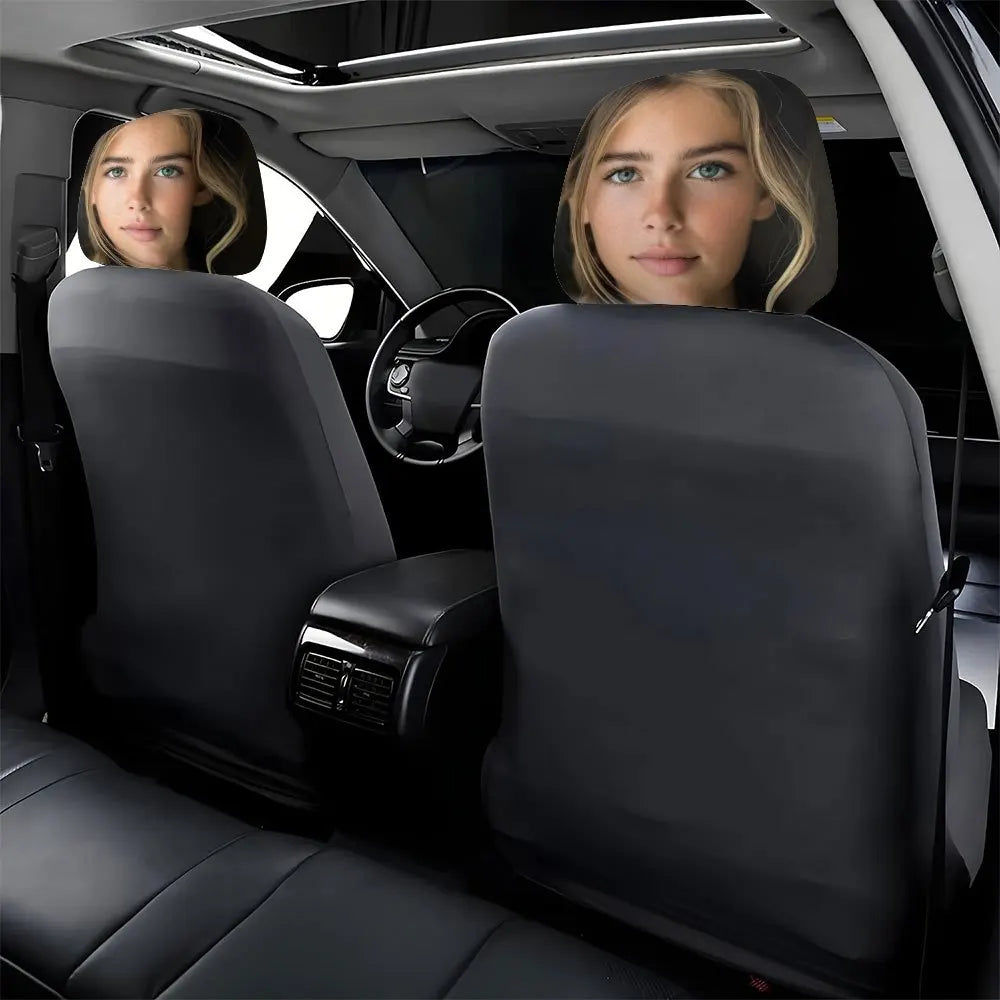 Character Print Car Headrest Covers, Set of 2