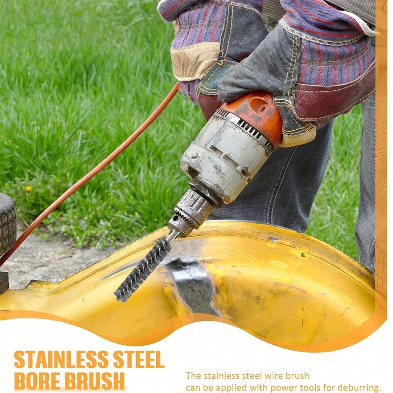 5-Piece Hex Shank Steel Wire Brushes for Drill