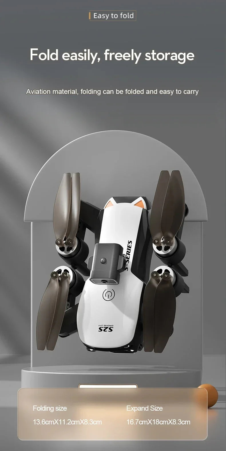 S2S 8K Foldable Drone - Dual Camera, Brushless, Obstacle Avoidance - image 18