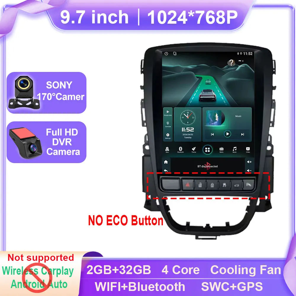 Opel Astra J 9.7-Inch Car Multimedia System with Android Auto & GPS - image 9