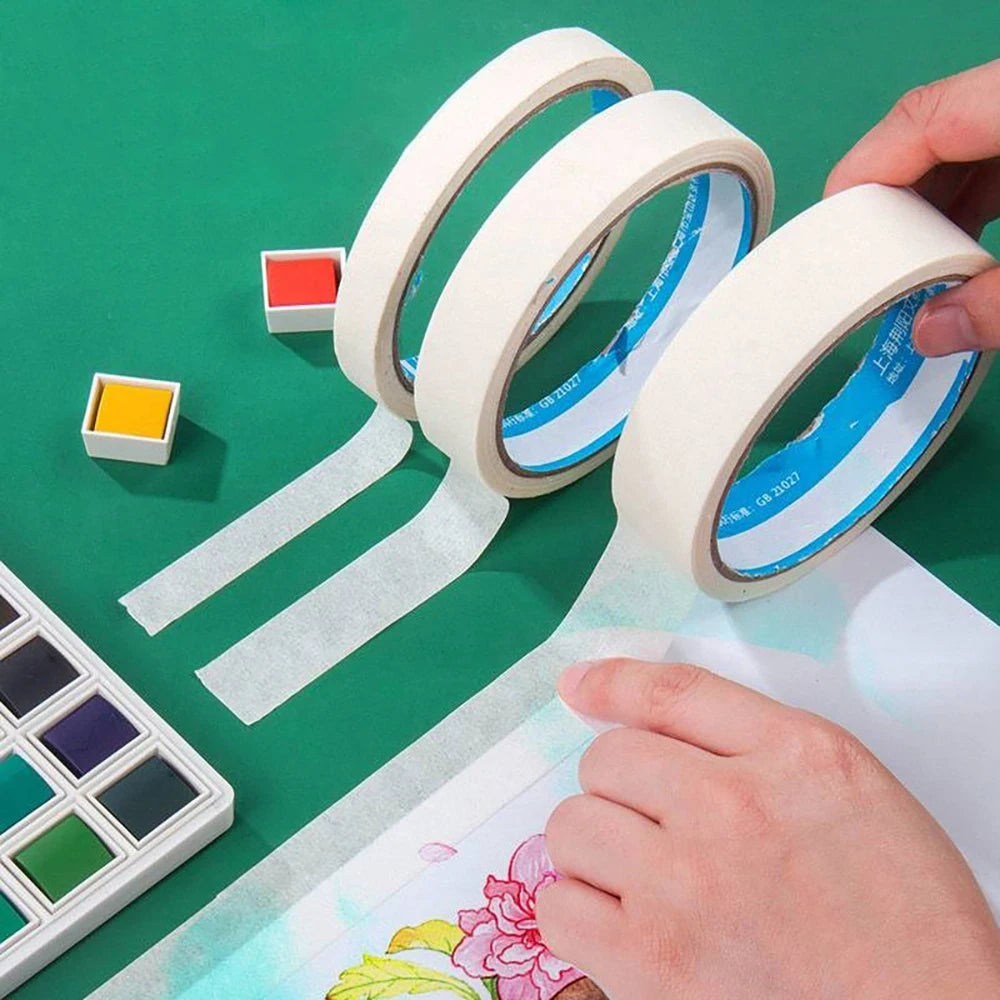 12M Masking Tape White Writable Sealing Self Adhesive Tape Waterproof for Art Painting Sketch Car DIY Paper School Supplies