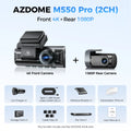 Upgrade AZDOME M550 Pro Dash Cam 4K Front Dashcam Auto 5.8Ghz Wi-Fi GPS G-sensor Car DVR 6 IR Night Vision Parking Monitor