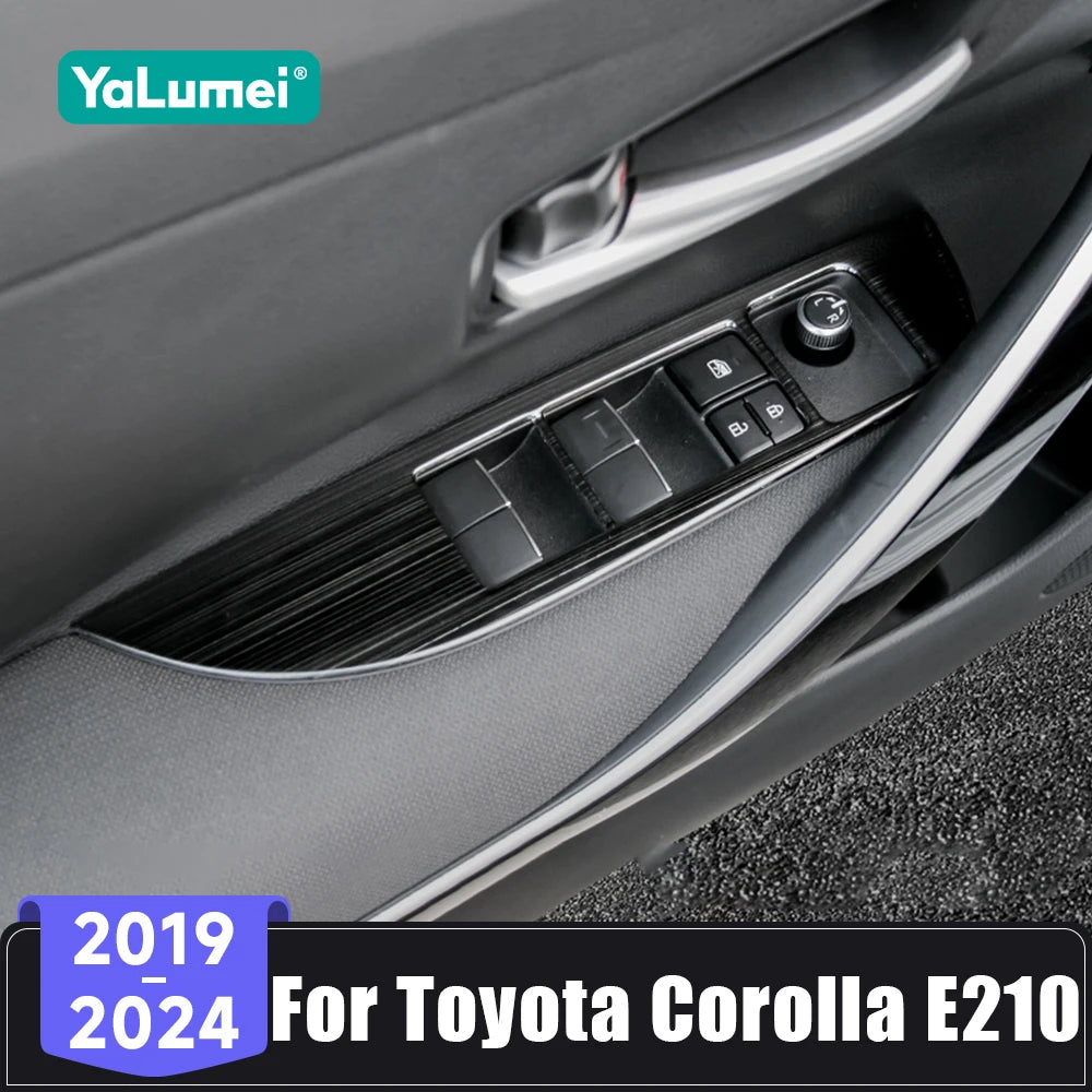 Stainless Steel Window Switch Cover for Toyota Corolla E210 Hybrid