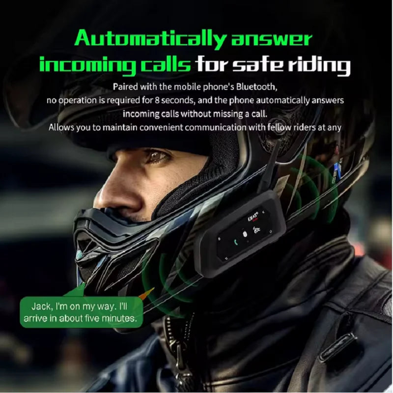 EJEAS V6 Pro+ Motorcycle Bluetooth Intercom Headset, 800m IP67 - image 5